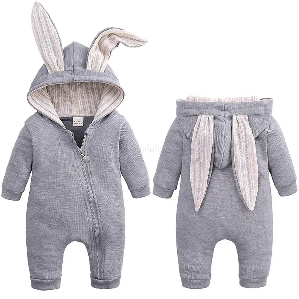 Infant Newborn Boys Full Sleeve Cotton Rabbit Ear Cosplay Costume Baby Rompers Infant Clothing Boys Bodysuits Kids Clothes