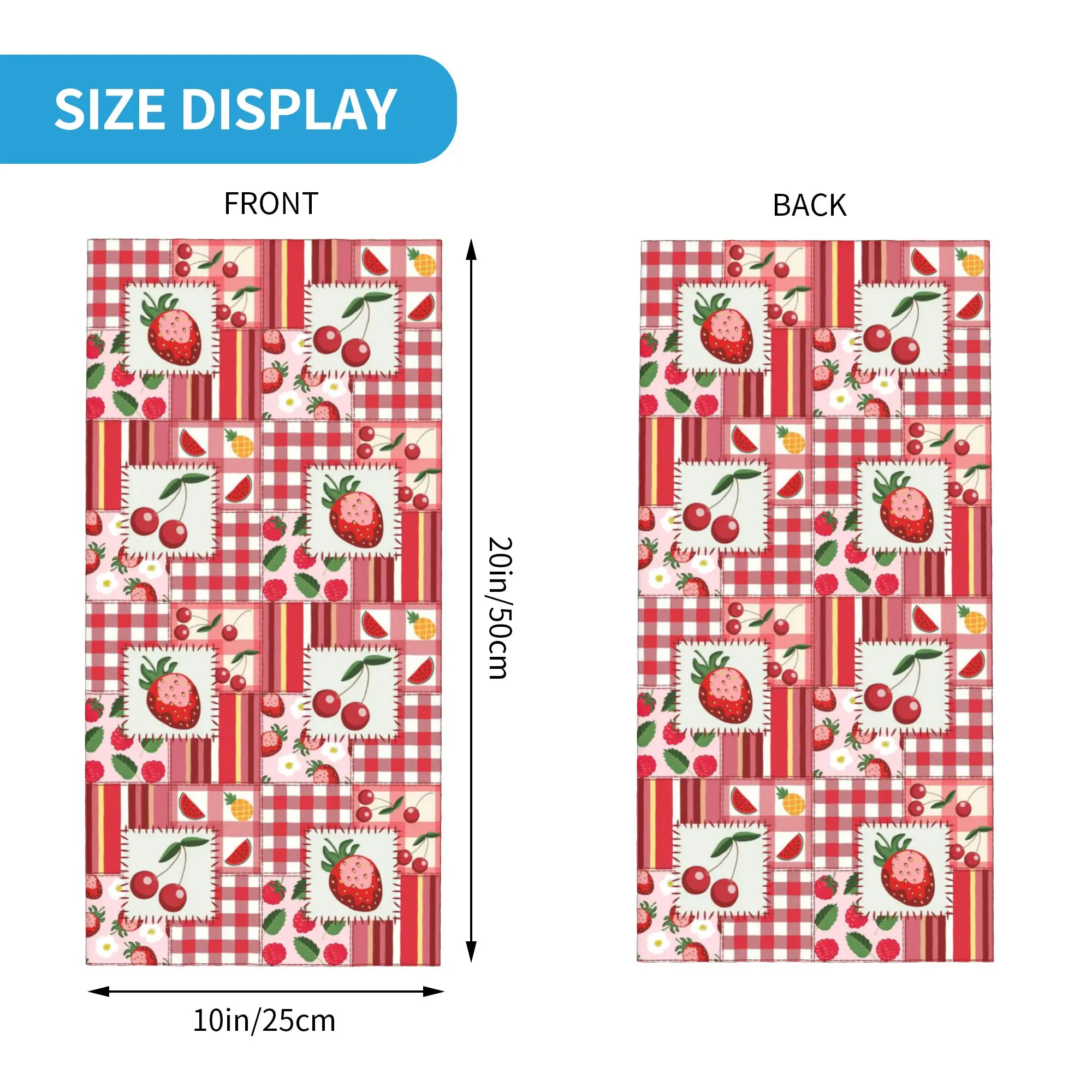 Summer Berry Fruit Bandana Neck Gaiter Printed Magic Scarf Balaclava Hiking Fishing for Men Women Adult All Season