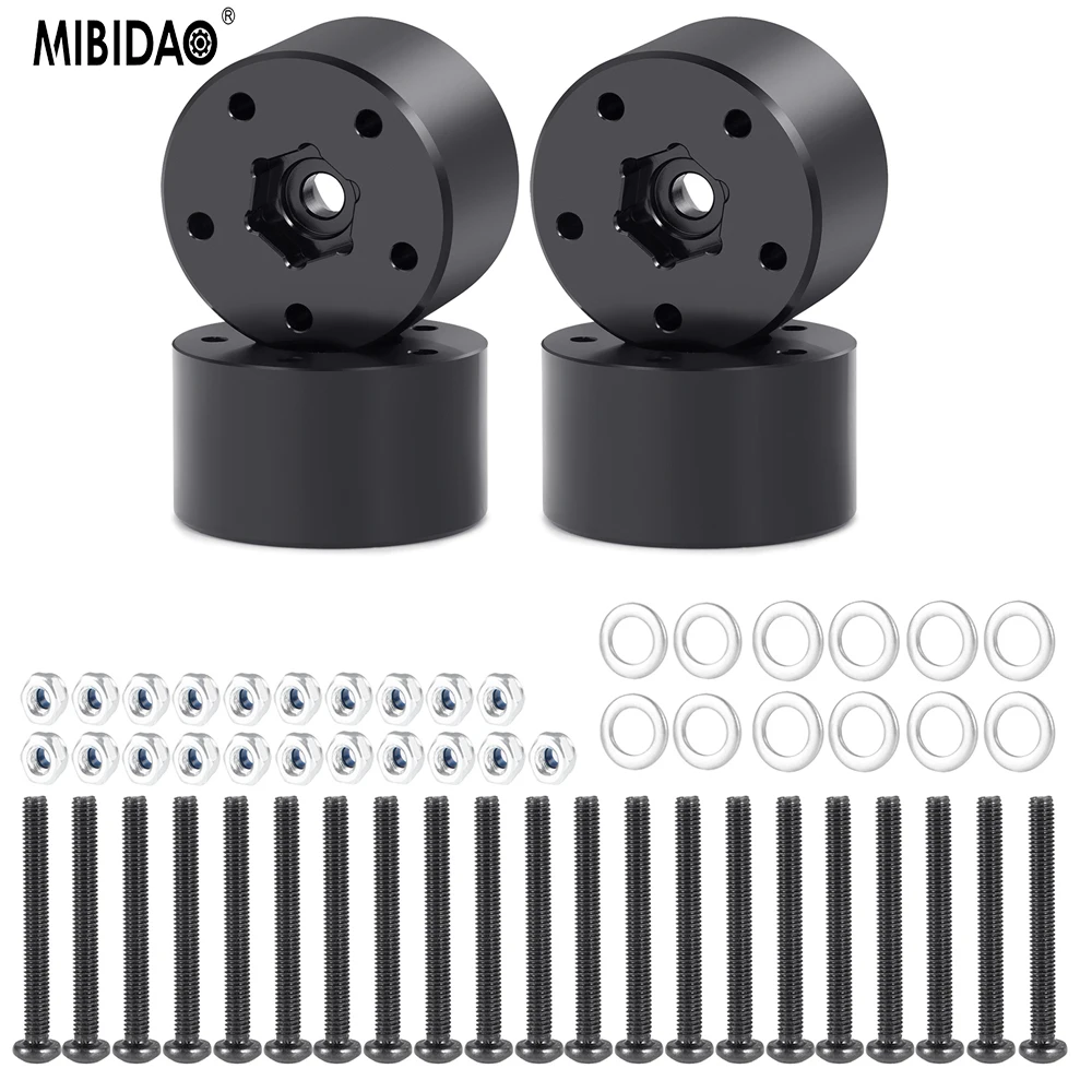 MIBIDAO Aluminum Alloy Wheel Hex Hub Widen Adapter for 1/18 TRX4M K10 1/10 Clod Buster 4×4×4 Tires RC Car Upgrade Accessories