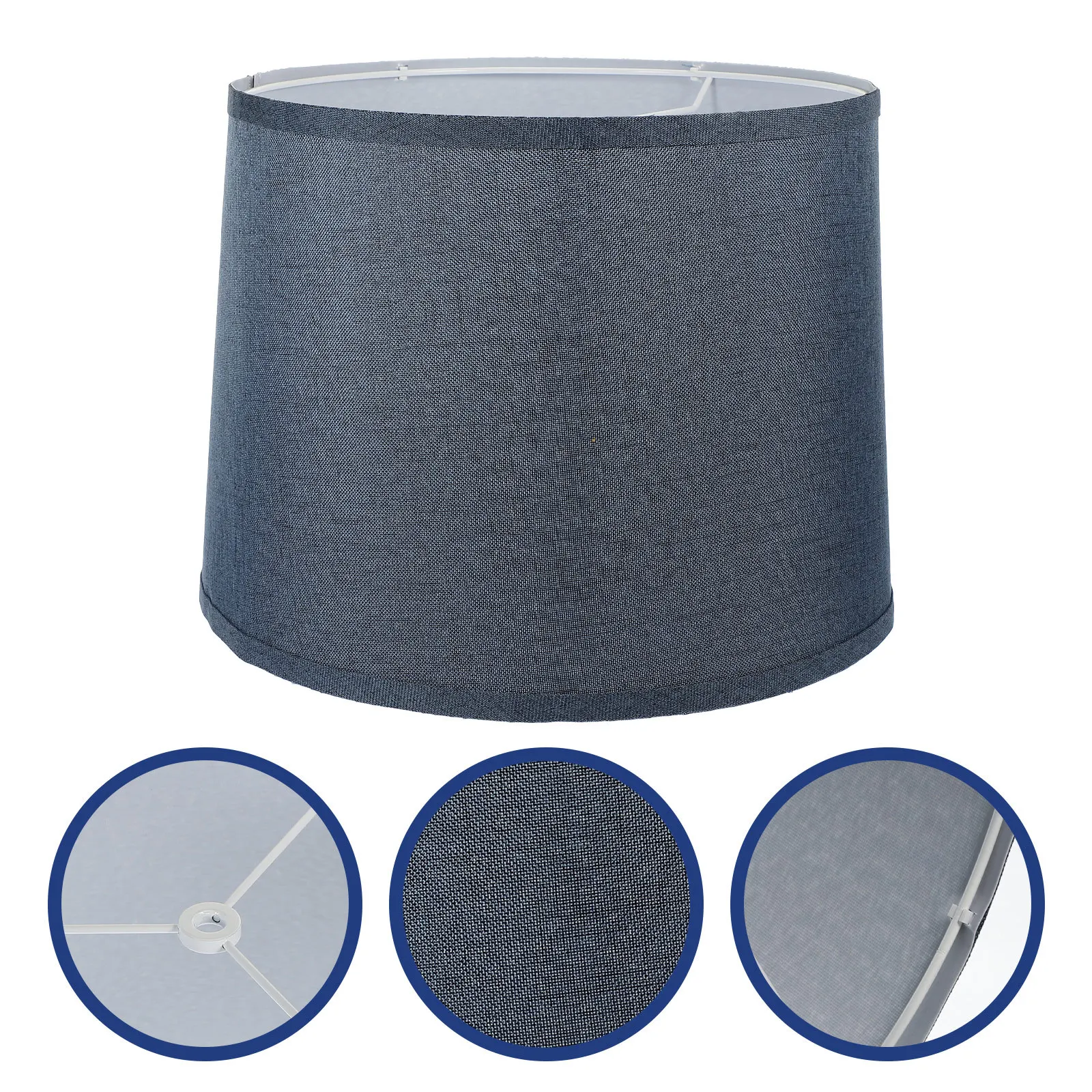 

Round Linen Lampshade Table Floor Light Cover Replacement Simple Design Iron Frame Lightweight Easy Installation Home