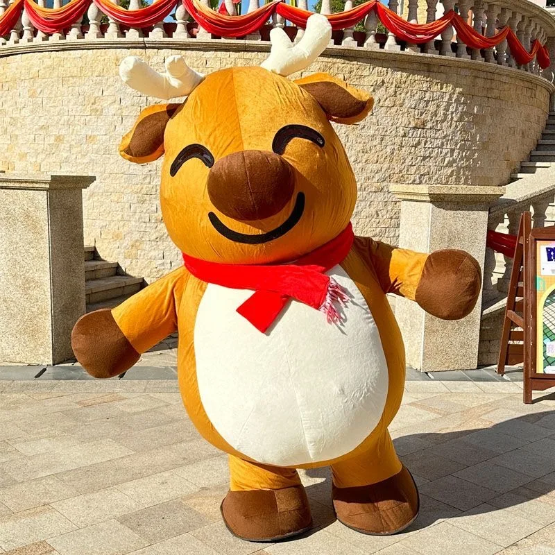 

Надувной костюм куклы лося, милый надувной костюм талисмана оленя, карнавальный костюм для ночной вечеринки