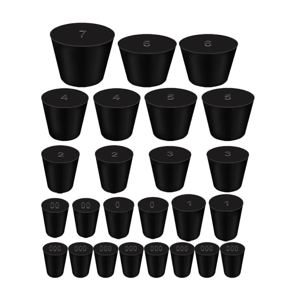 

25 Pcs Rubber Stopper Plugs Tube Stoppers Sealing Solid for Holes Bottle Caps Cork Test