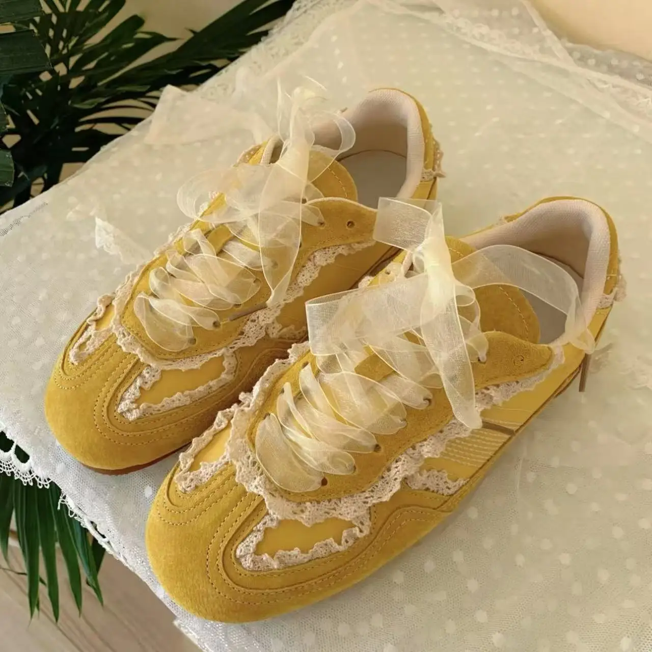 

Женские балетки на плоской подошве, модная винтажная повседневная обувь, модная нескользящая кружевная дышащая уличная обувь в стиле ретро