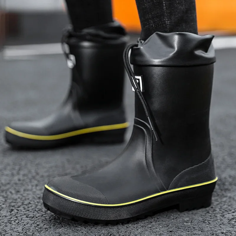 Zapatos De lluvia Para Hombre, Botas De lluvia para acampar y pescar al aire libre, Botas impermeables informales antideslizantes resistentes al desgaste, Botas De Lluvia Para Hombre