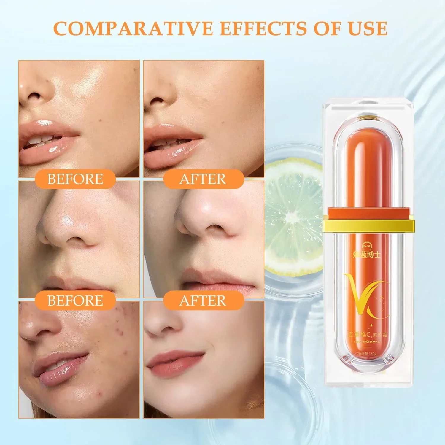 30g de crème pour le visage VC - Hydratant Light-Touch avec dissimulation |   Crème blocante pour peaux saines et lumineuses, infusée à la vitamine C