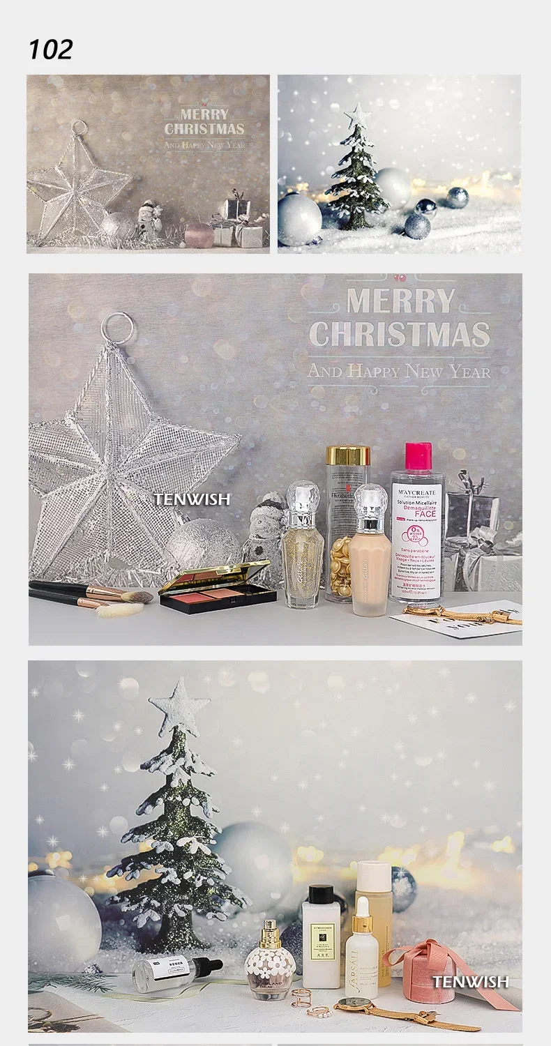 TENWISH 57*42cm Still Life Background Winter Christmas Fest Scene Deli Food Cosmetics Product Promote Themes Shooting Backdrops