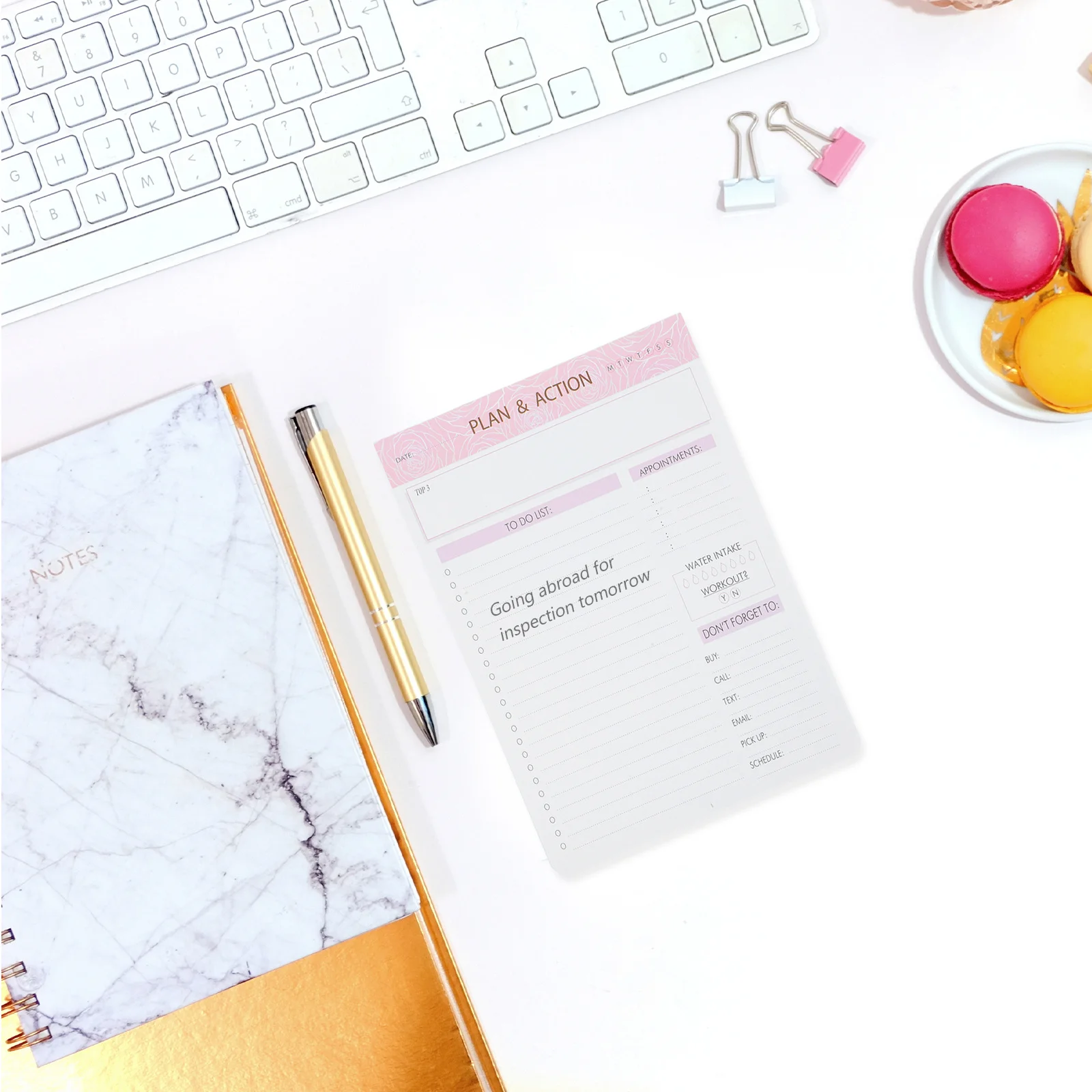 

Compact Portable Daily Planner Notepad Set Fine Workmanship Smooth Writing Surface Multi-Use Note Pad for Home School Office