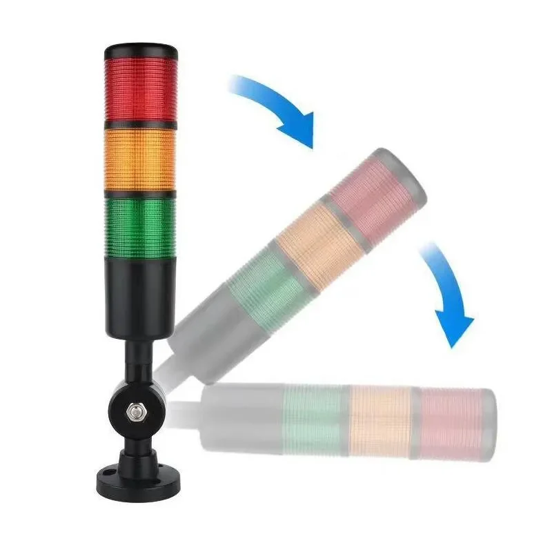 Industrial Multilayer Stack light LED Signal Tower Alarm Caution Light For Machinery Black/White Foldable Buzzer Indicater Lamp