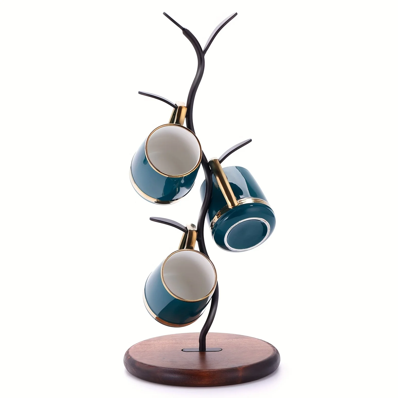 

1 pc Wooden Countertop Mug Holder - Spacious for Multiple Mugs, Elegant Modern Design, Free-Standing Mug Tree Stand for Easy Ac