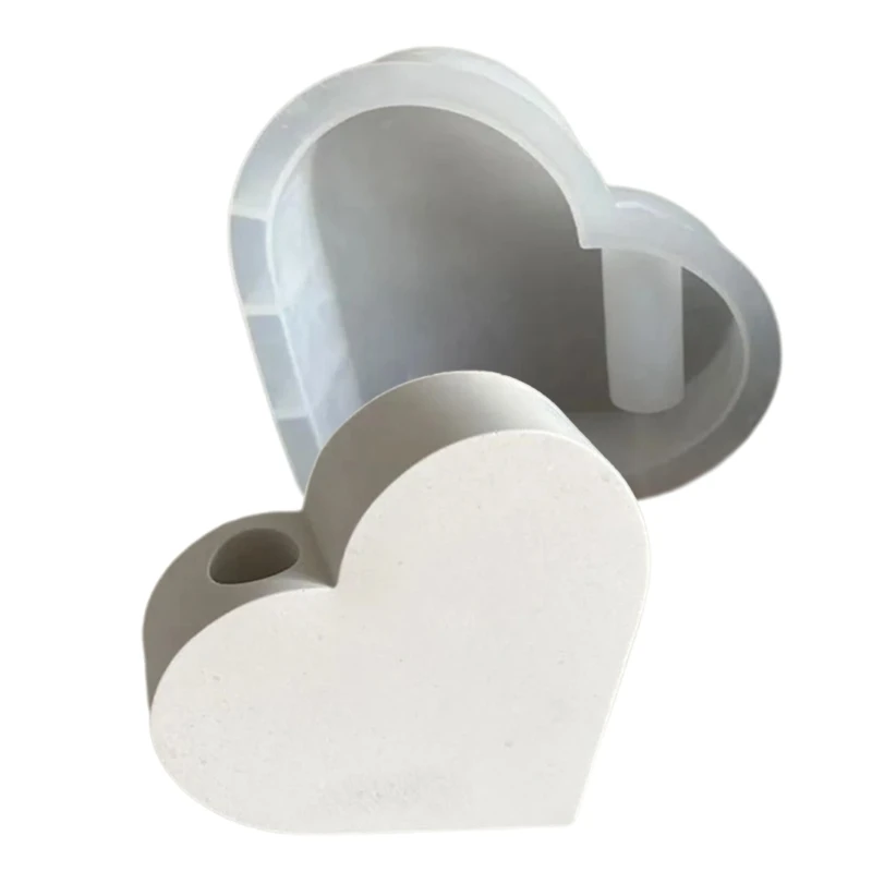 Mold Heart Holder Silicone Mould Candlestick Molds Plaster Gypsum Office Decorations Moulds R3MC