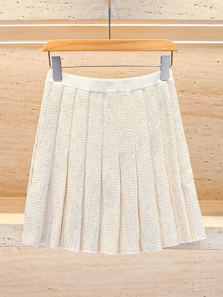 Falda Corta de Lana uesa con Estampado Floral de Alta Gama para Mujer, Primavera 2025, Marca S Home South Oil