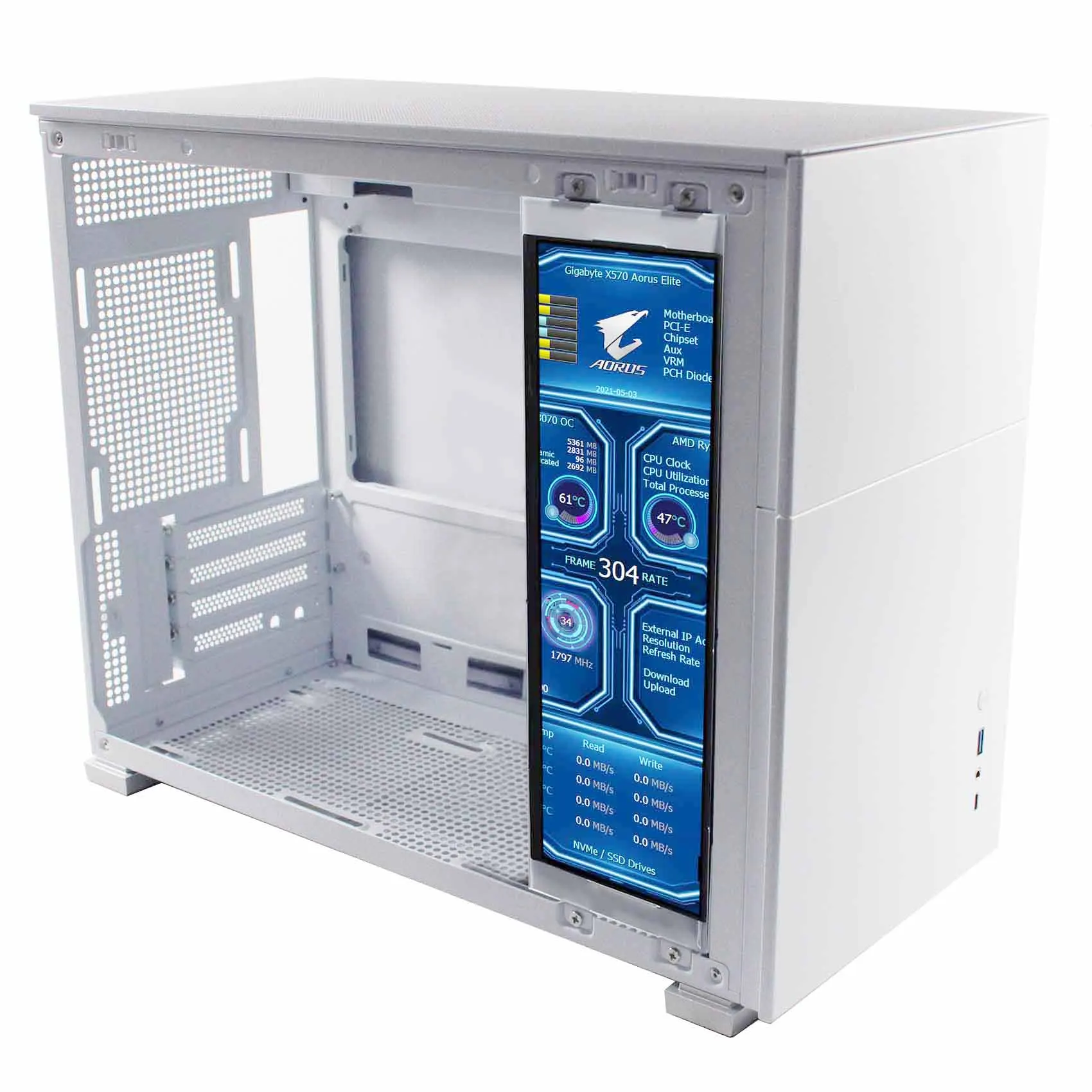 12,7" 2880X864 2K Mini HD TIPO C DP IPS Monitor LCD para AIDA64 CPU GPU PC Case