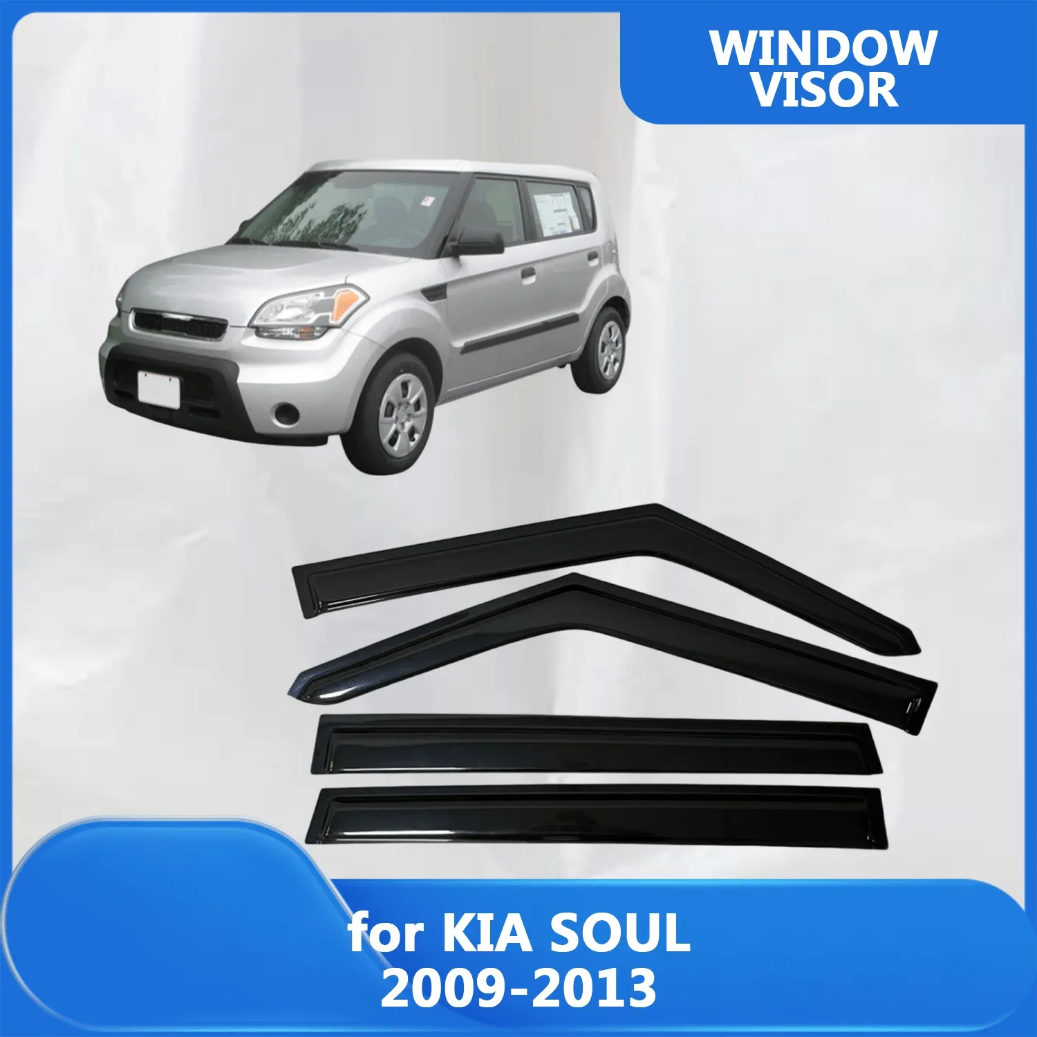

Window Visor for KIA SOUL 2009 2010 2011 2012 2013 Wind Deflectors Rain Guards Door Visor Vent