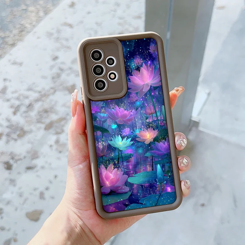 حافظة هاتف أنيقة مطبوعة على شكل زهرة اللوتس لهاتف Xiaomi 17 PRO MAX 15T Pro 15 Ultra 14 T 13 12 T 11 Lite 5G غطاء ناعم من الزهور Fundas