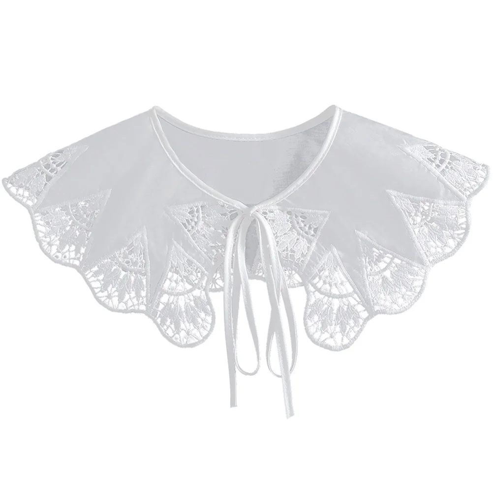 شال للحماية من الشمس من الشيفون بياقة مزيفة قابلة للفصل، بلوزة عصرية خفيفة الوزن قابلة للتنفس ومتعددة الاستخدامات #3