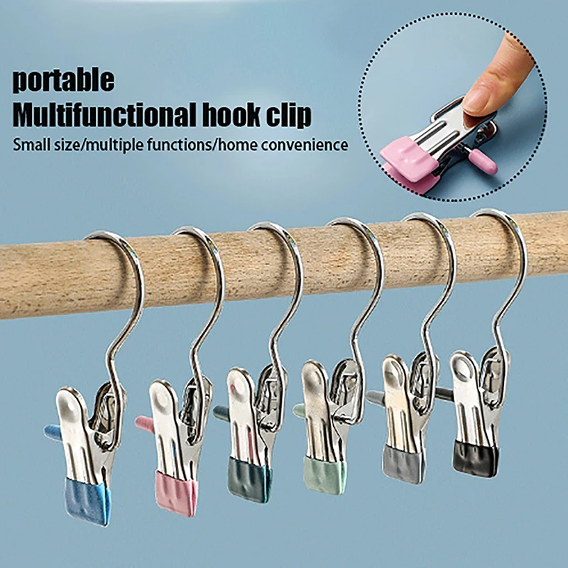 1 pz Clip antiruggine gancio salvaspazio molletta cappello pantaloni calzini stoccaggio appeso gancio da viaggio Clip per indumenti