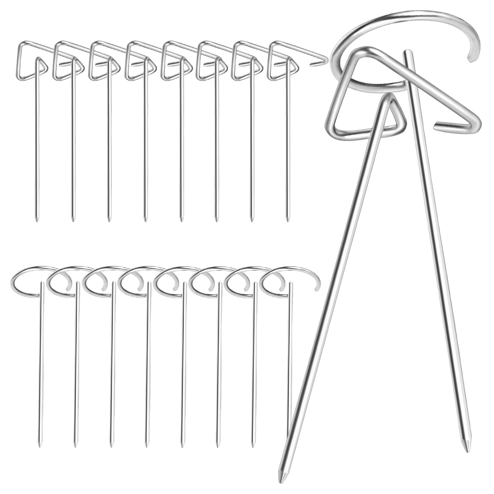 

20Pcs Barbecue Skewers Stainless Steel Grill Sticks Sturdy Smooth Surface for Meat Vegetable Outdoor Bbq Party