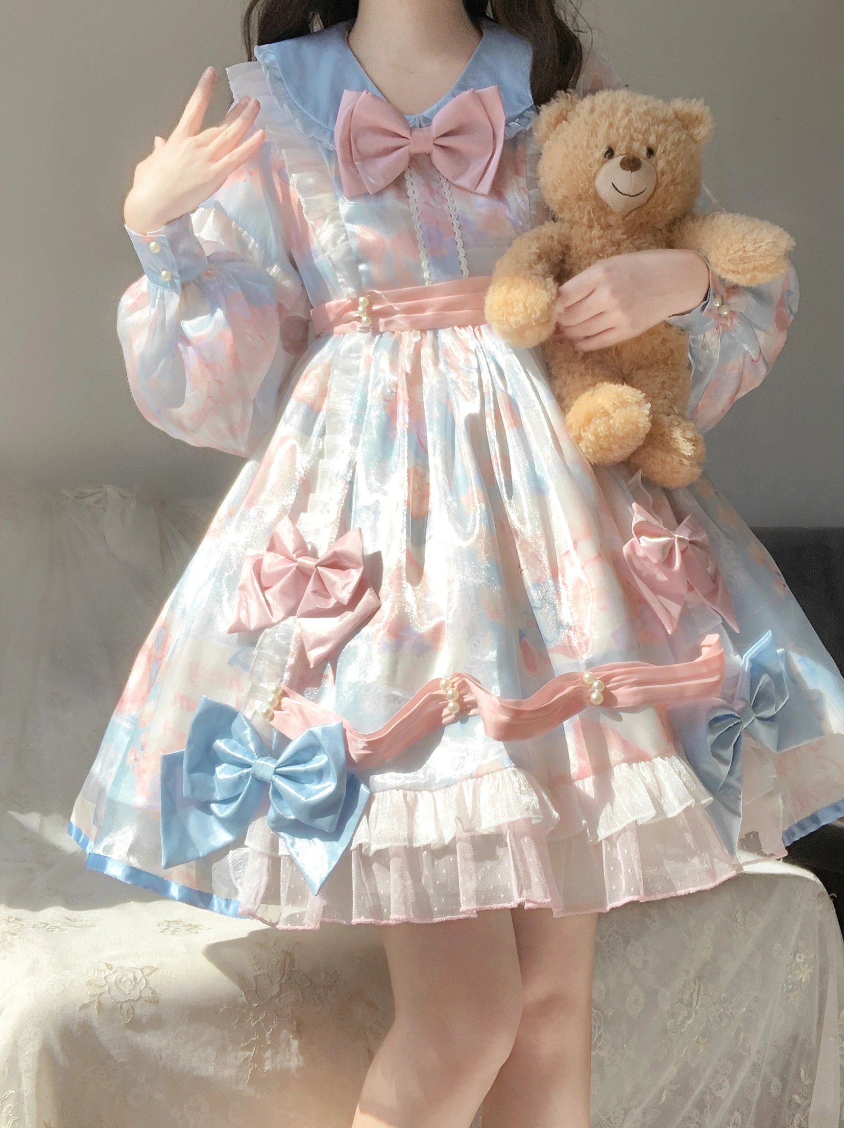 Robe Lolita Japonaise Op Sweet pour Bol, Manches sulf, Sweet Butter Feeling, Printemps et Automne, 03/Girl