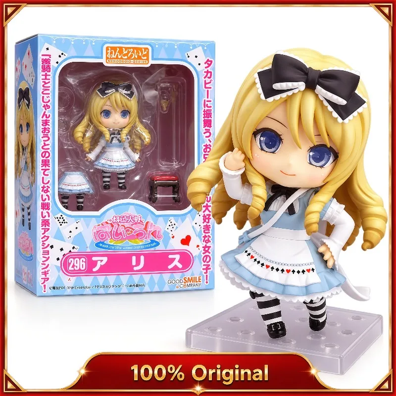 100% Original In Stock GSC Nendoroid 296 Alice Wonderland Style Momoiro Taisen Pairon Anime Figures Desktop Decors Gift for Fans