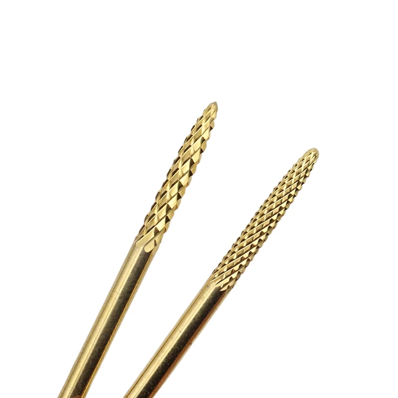 EasyNail Pro. Gold cuticle clean Tungsten Carbide Bur Nail Drill Bit Cutter Nail Files Nail Electric Drill Accessory.