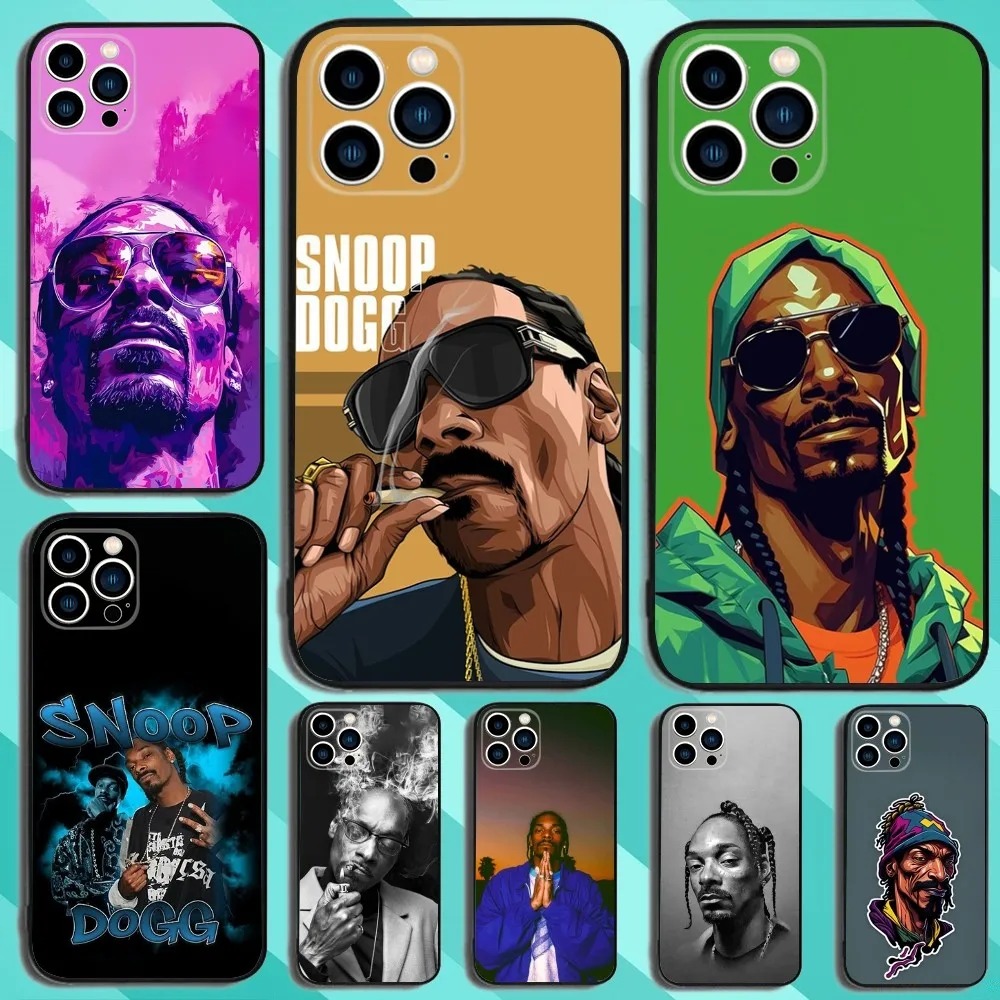 S-Snoop Doggy Phone Case For iPhone 15,14,13,12,11,Plus,Pro Max,XS,X,XR,SE,Mini,8,7 Soft Silicone Black Cover