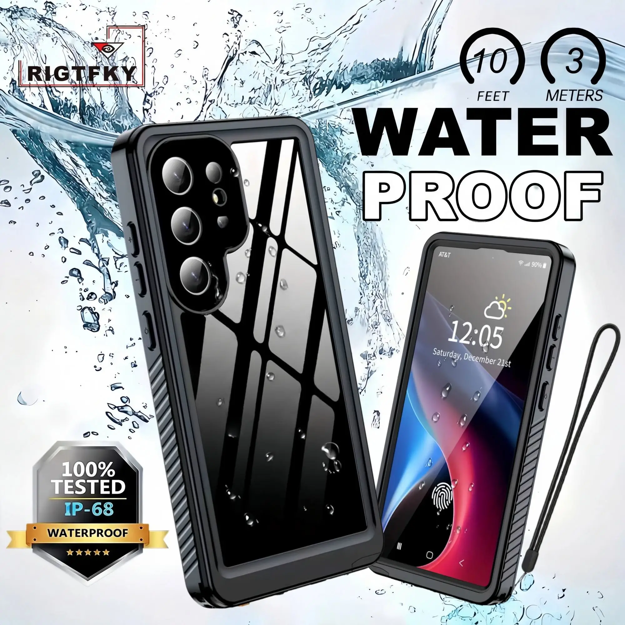 

IP68 Waterproof Phone Case For Samsung S26 Ultra S25 Plus S24 S23 FE S22 S21 S20 Snorkeling Dustproof,Snowproof,Swimming Cover