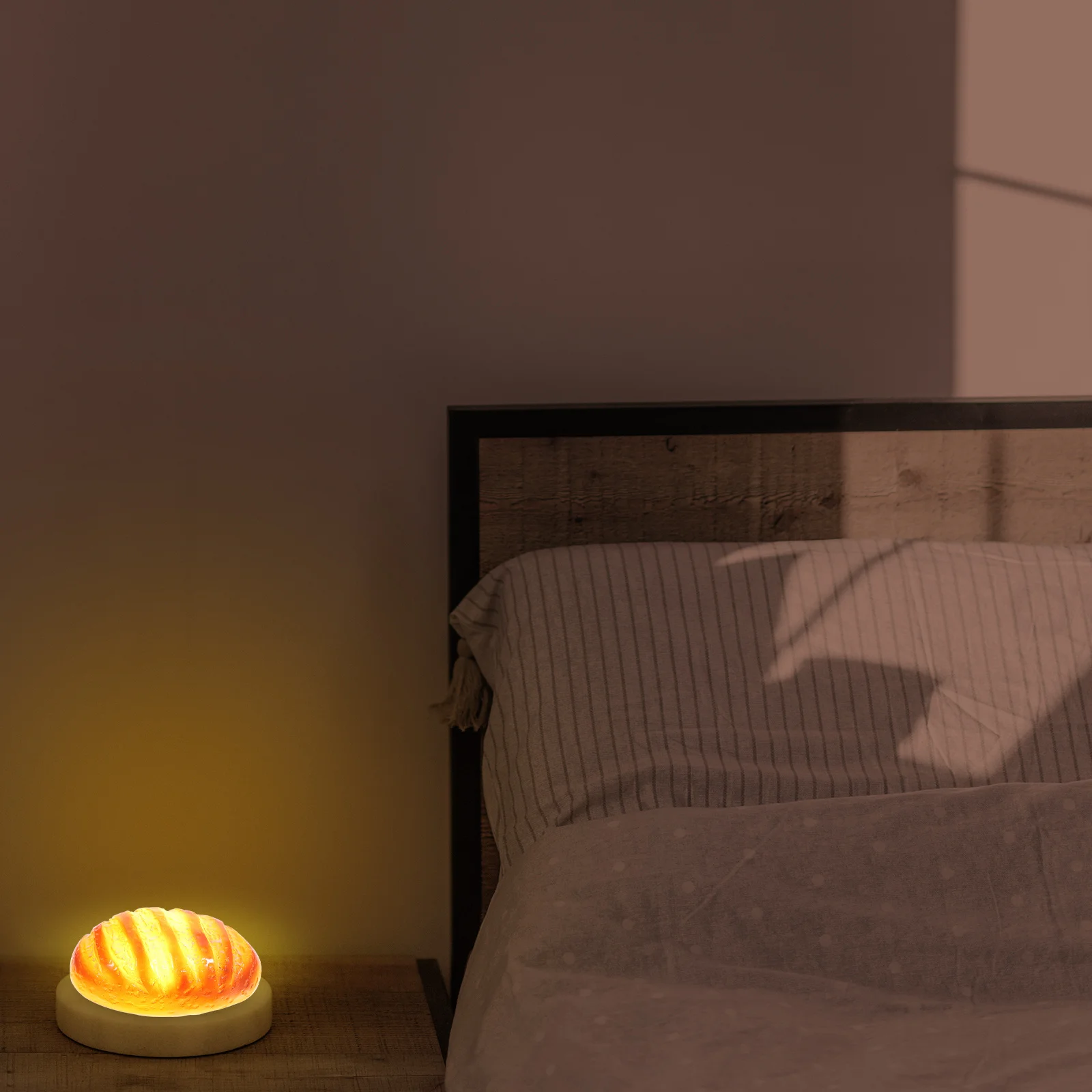 1 قطعة شكل الخبز ضوء الليل مصباح Led صغير لغرفة النوم ديكور المنزل سطح المكتب السرير الإضاءة هدية مهرجان ديكور الحفلات #5