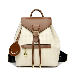 Zaino di lusso in pelle PU moda losanga zaino borsa a tracolla per le donne studente Bookbag moda viaggio zaino ragazze mochila