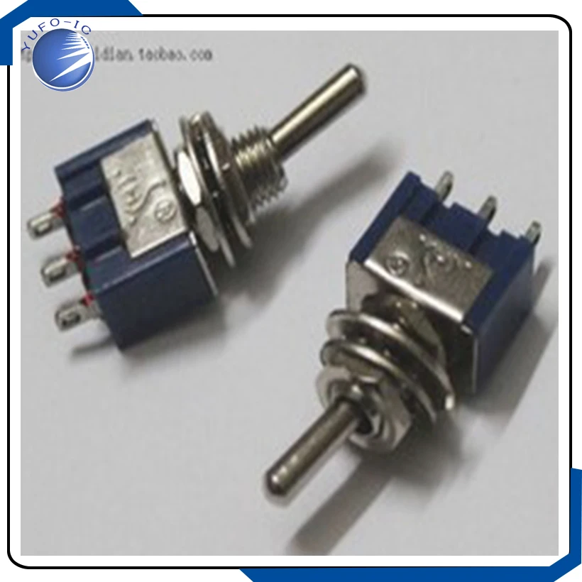 Free shipping 10pcs Toggle SPDT 3-Lugs ON/OFF/ON Switch 6A 125V/3A 250V Integrated Circuits