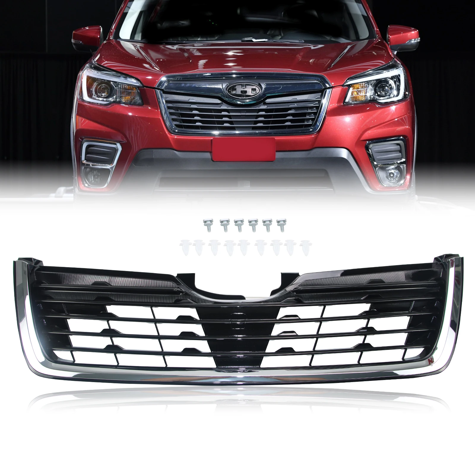 Front Grill for 2019-2021 Subaru Forester w/Camera Hole