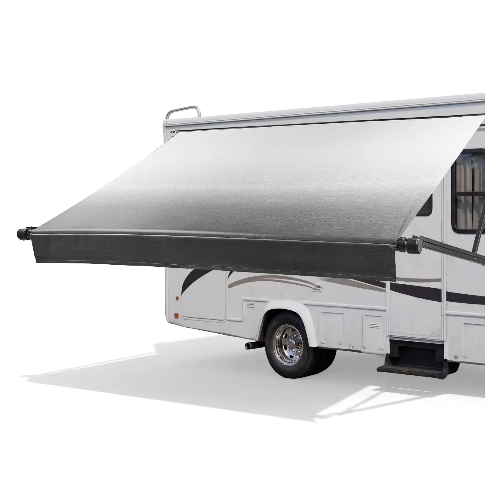 Motorized RV Awning Complete Kit, 15.06FT Electric Retractable RV Awning with Aluminum Alloy Frame & Waterproof Fabric