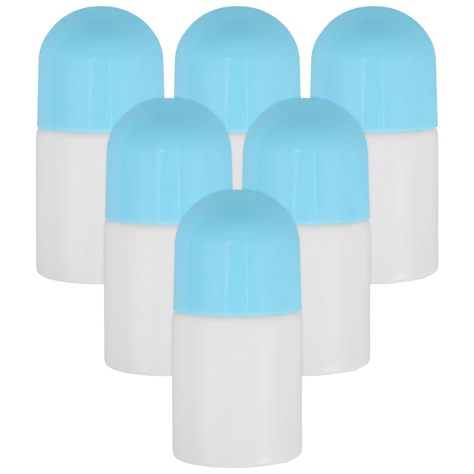 

6 Pcs Liniment Bottle 30ml Blue Cap Sponge Head Applicator Reusable Liquid Container Plastic Bottles Small Refillable Medicine