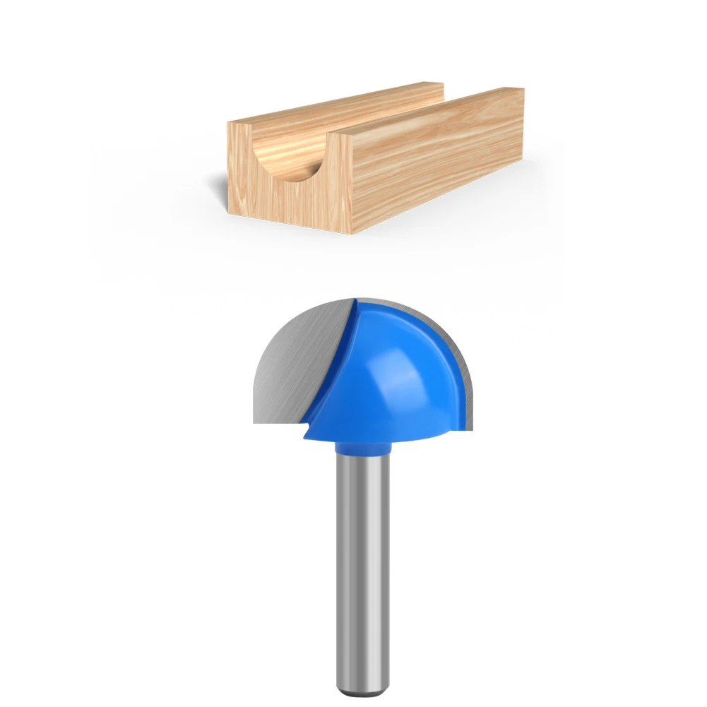 Power Tool Router Bit 1/4Inch Double Fluted Engraving Woodworking Core Box Router Bit Round Bottom Router Bits