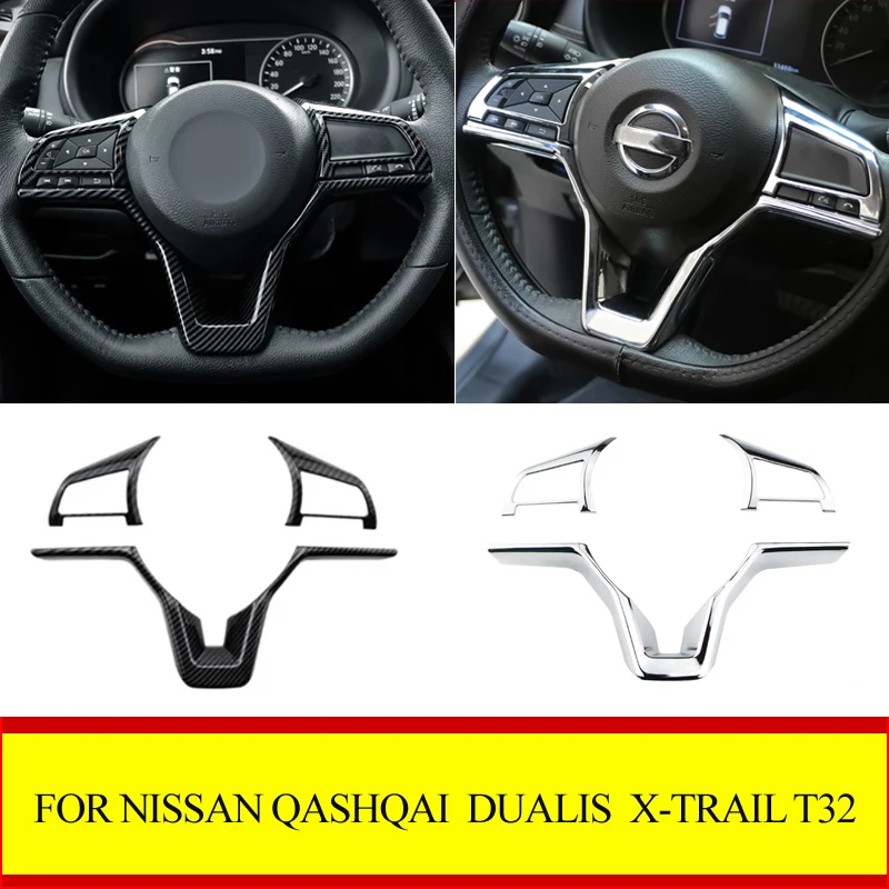 Untuk Nissan Qashqai J11 Dualis 2 X-trail Xtrail T32 2018-2021 Aksesori Stiker Penutup Dekorasi Panel Roda Kemudi