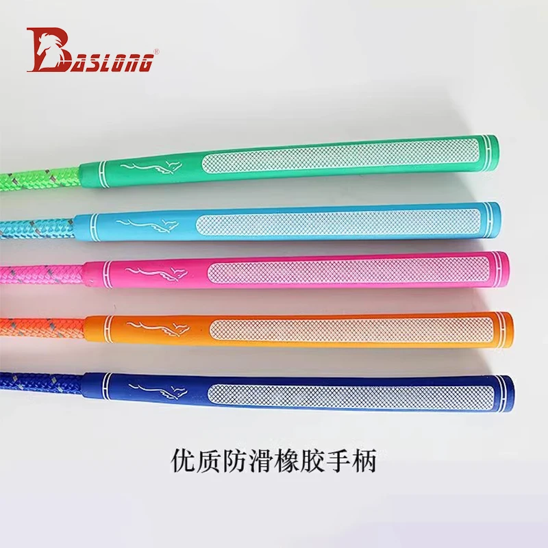 Baslong Látigo colorido deportivo ecuestre para adultos y niños, látigo de obstáculos, látigo ecuestre, látigo de equitación, látigo de caballero, equipo de caballero, equipo de caballos