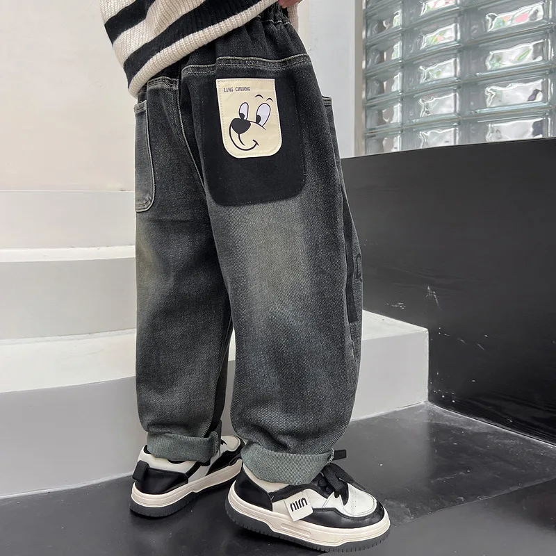 Baby Boy Jeans children's Denim Jeans Casual Fashion Cool Children's Pants Boys' Pants, Spring Autumn Teenagers Jeans 2-13T