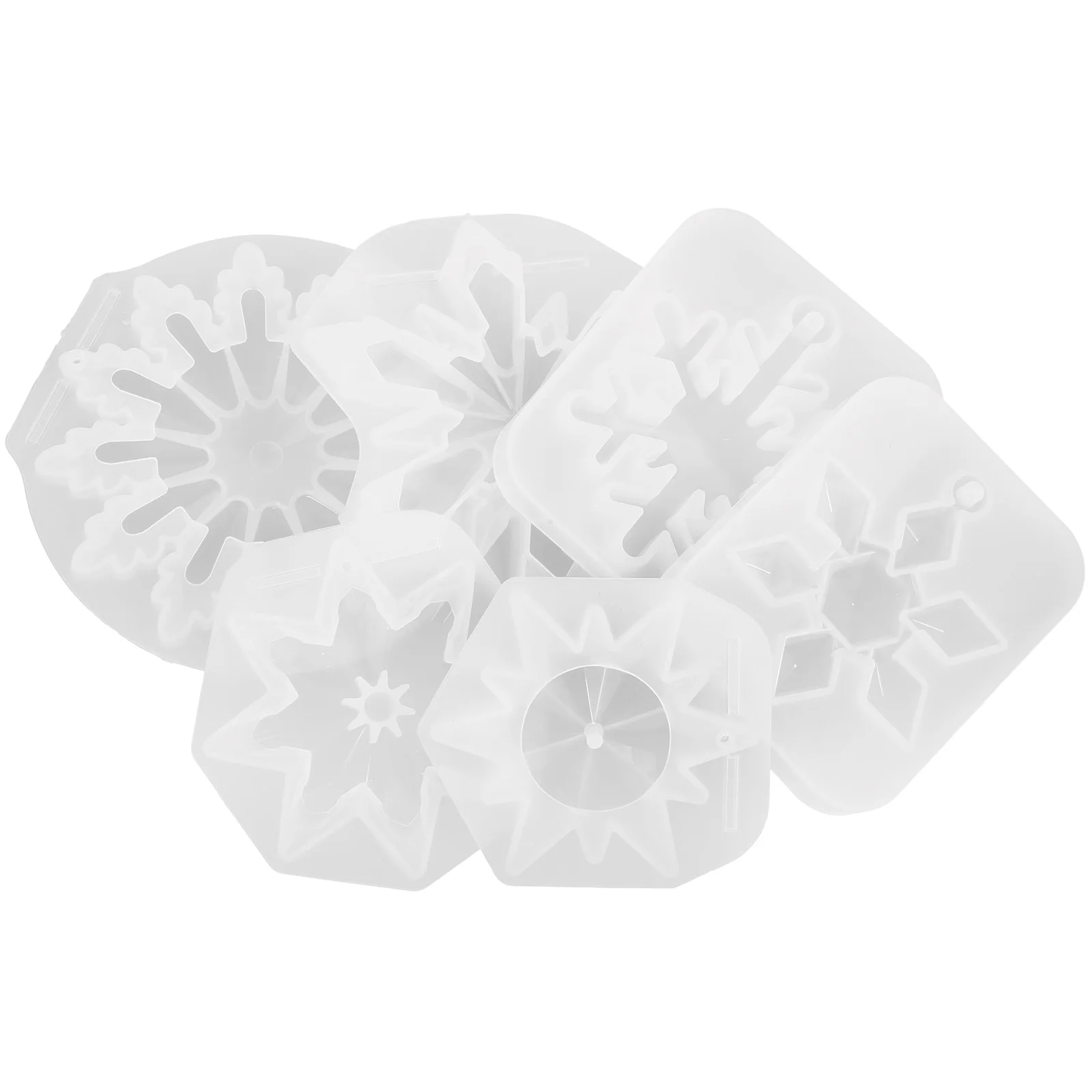 

6pcs Snowflake Shape Silicone Molds for DIY Resin Crafts Christmas Decor Non Stick Reusable Pendant Making Mold Art Supplies