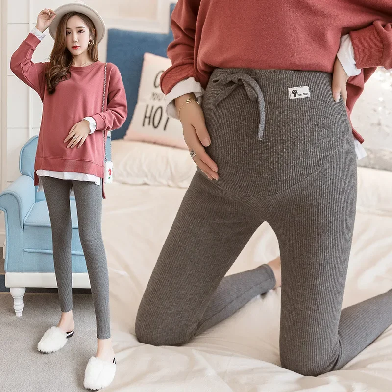 Lässige Leggings für schwangere Frauen elastische hohe Taille Streifen Hosen Schwangerschaft Sport kleidung Mutterschaft Fitness Hose dünn