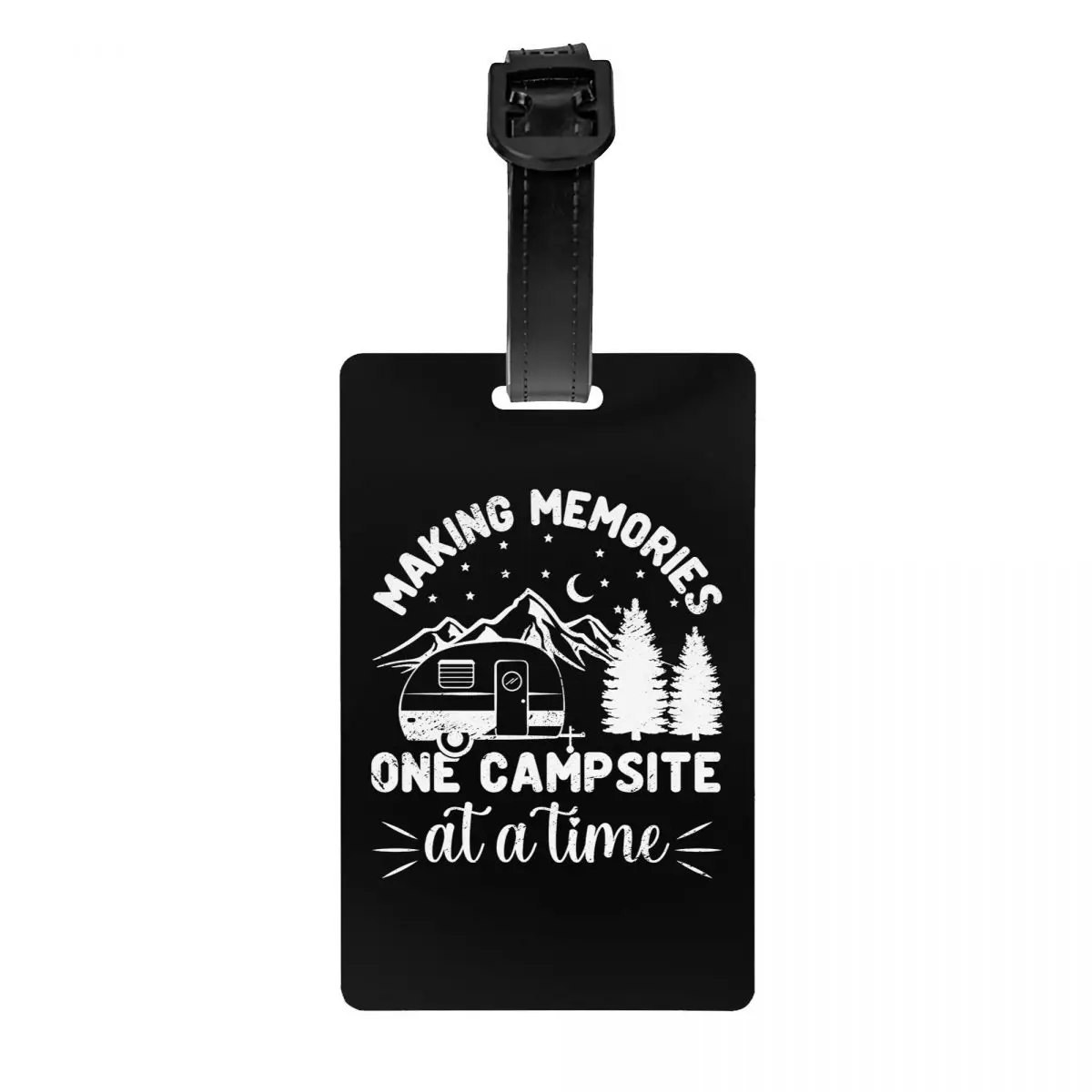 Custom Happy Campers Adventure Camping Luggage Tag Privacy Protection Baggage Tags Travel Bag Labels Suitcase