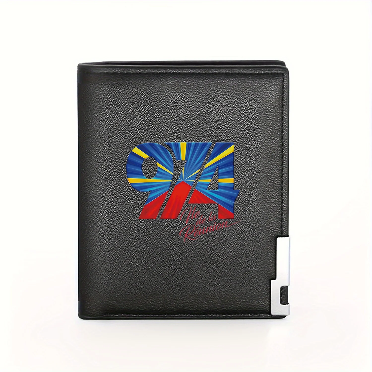 974 Ile de la Reunion Flag Design Stylish Mens Wallet Premium Quality nice Business Casual Christmas Gift for Dad Husband Boyfri