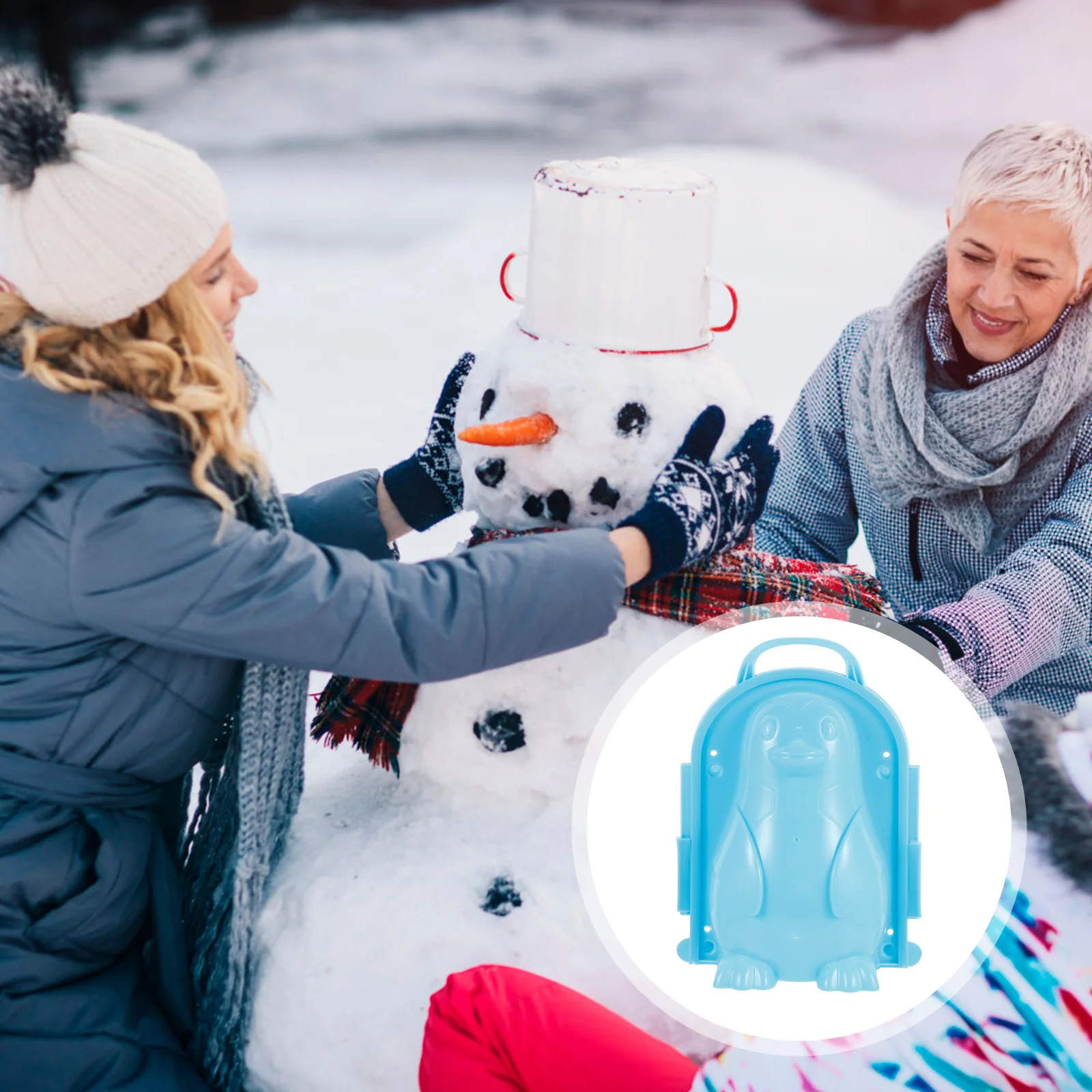 Pinguim dos desenhos animados neve modelo baller fabricante criativo boneco de neve clipe brinquedo crianças brinquedo ao ar livre inverno