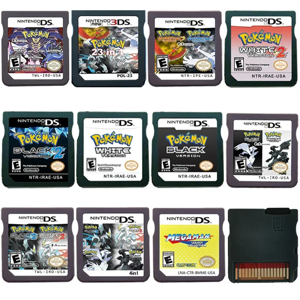 R4 Video Game Pokemon Cartridge NDS Game Console Card for DS 2DS 3DS Pokemon Diamond Pearl Platinum Heart Gold soul ESP