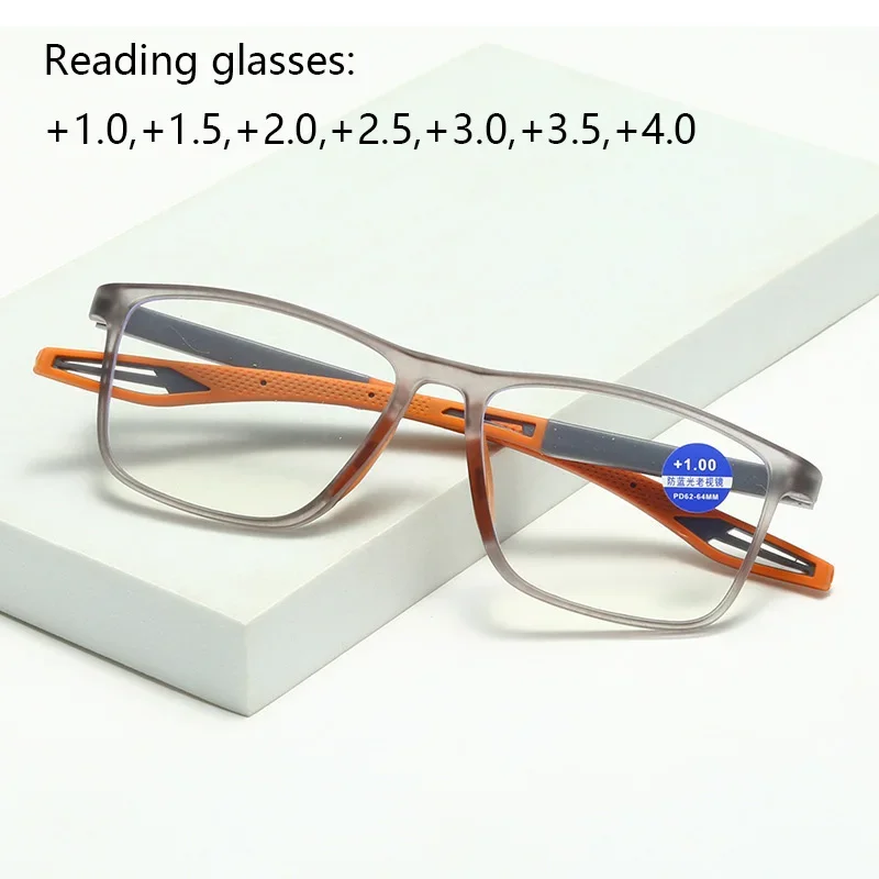 

TR90 Sport Reading Glasses Ultralight Anti-Blue Light Presbyopia Eyeglasses Women Men Far Sight Optical Eyewear Diopters To +4.0