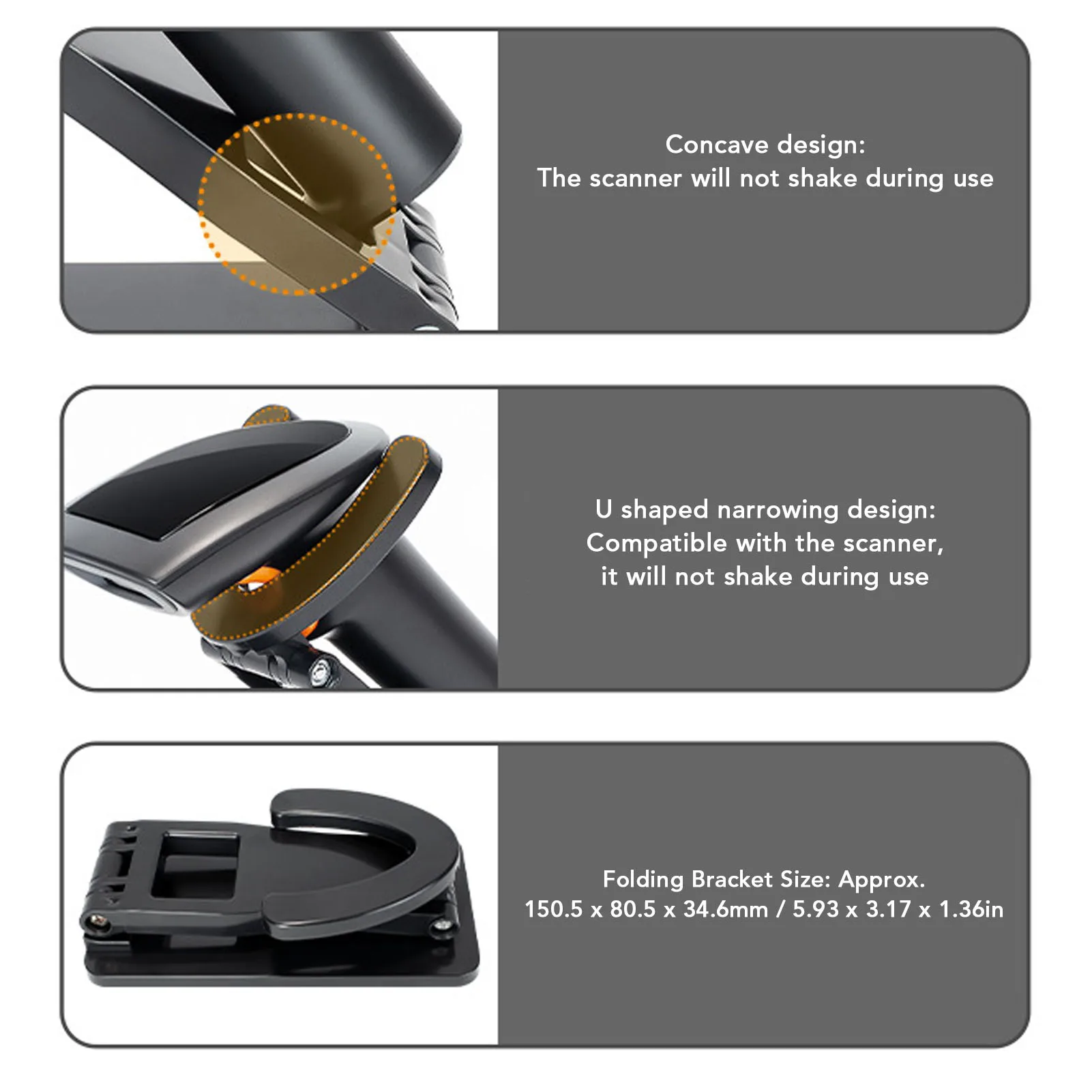 Scanner de código de barras 1D 2D 2.4G BT USB Leitor de código de barras Destop sem fio e com fio com suporte dobrável para supermercado de varejo