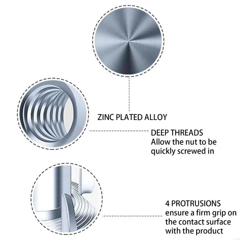 Four Claws Nut Pronged Tees Furniture Nut Stainless Iron 4 Pronged Tees