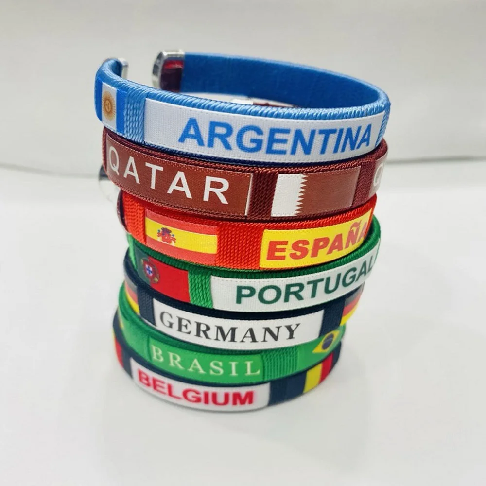 Newest National Flag Bracelet for Men Women France Spain USA Canada Germany Braided Bangles Sports Flags Jewelry