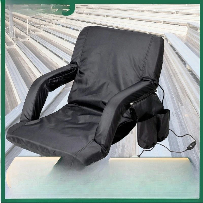 Foldable heated chair with backrest, portable for stadium fishing, waterproof, wear-resistant, and moisture-proof