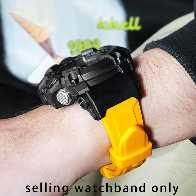 

Modified silicone wristband for Casio 5463 first generation Big Mud King extended strap GWG-1000GB modified silicone watch strap