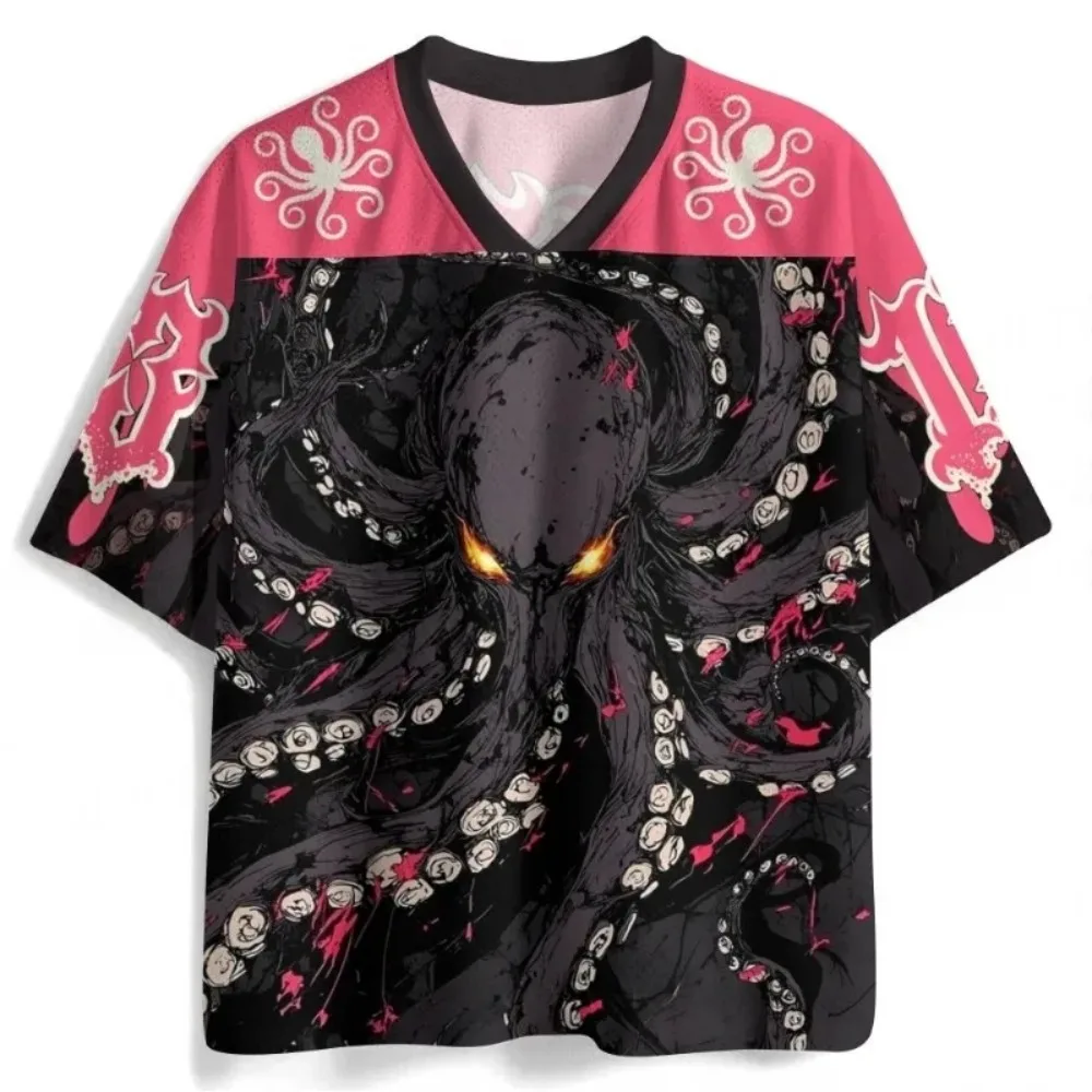 Japanese Fashion Trend 3D Print Sport QuickDry Breatha Men VNeck TShirt Outdoor Street Casual Harajuku Y2K parent-child Clothing