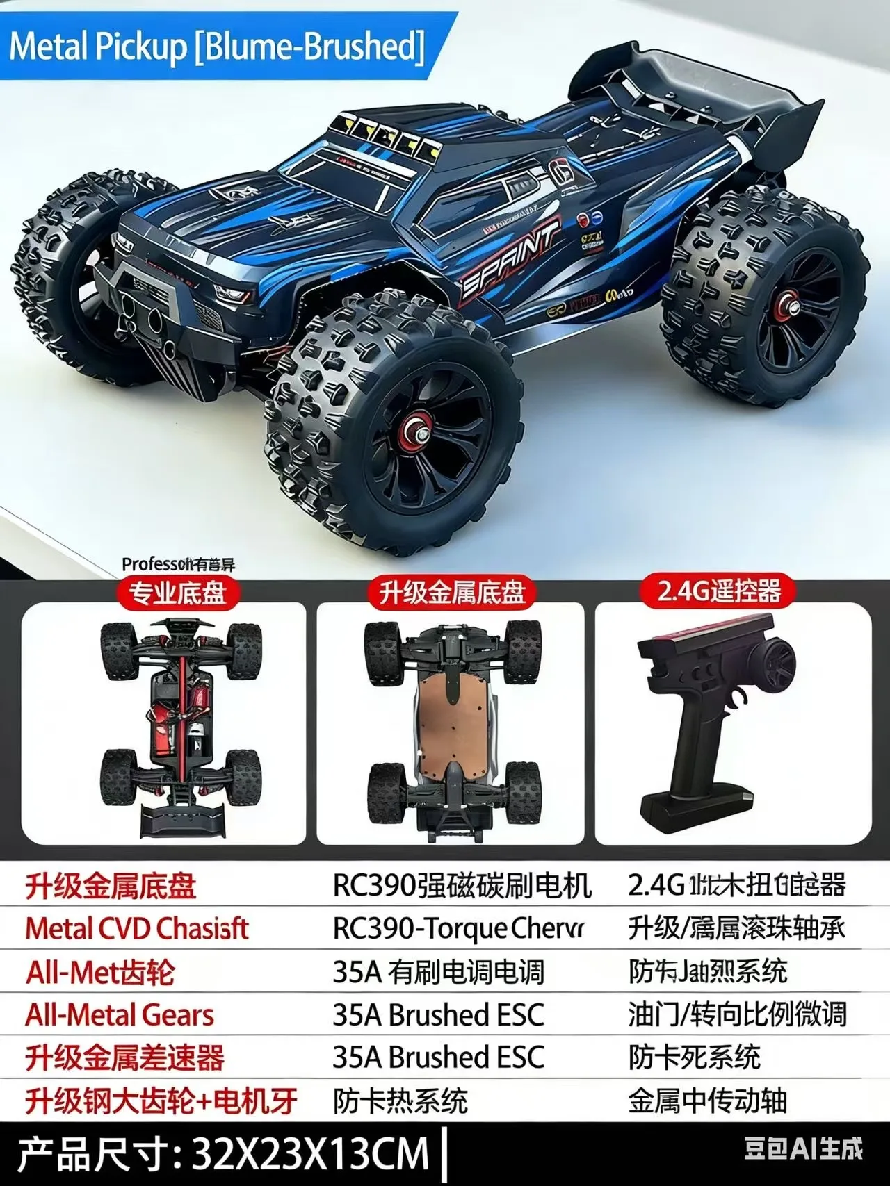 

SG9522PRO 85KM/H RC CarHigh Speed Brushless 4WD Drift MonsterTruck for Kids vs Wltoys 124017 Toys